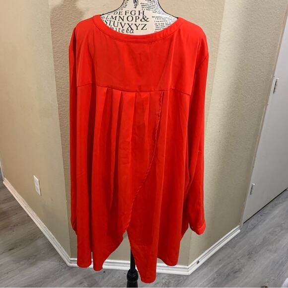 Lane Bryant Scarlet red long sleeve blouse plus size 26 28 4X New - Picture 2 of 8